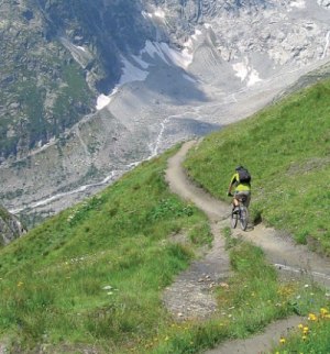 Mountain Biking at Mont Blanc in the Alps
